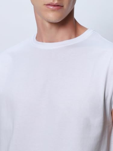 Image of Bewakoof Men's Solid Oversized Fit Sleeveless Round Neck Cotton Jersey Vest