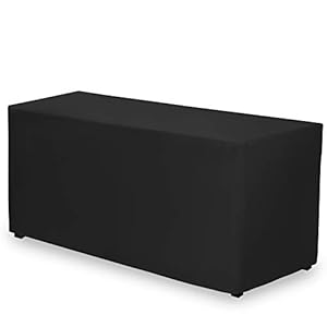 Gee Di Moda Fitted Tablecloth – 72 x 30 Inch – Black Fitted Rectangle Table Cloth for 6 Foot Table in Washable Polyester – Great for Buffet Table, Parties, Holiday Dinner, Wedding & Trade Show