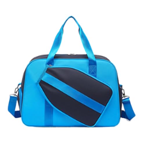 Colaxi Pickleball Bag Tennis Bag Removable Adjustable Shoulder Strap Lightweight Crossbody Gym Large Capacity with Zipper Waterproof, Blue