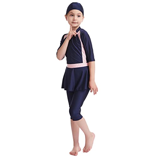 IBTOM CASTLE Kids Girls Modest Swimwear Swimsuit Burkini Long Sleeves Shirts Pants Hijab Islamic Muslim ​Bathing Suit2