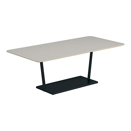 【メーカー配送・設置・組立】コクヨ ミーティングテーブル リージョン LT-RG189MLE6AF75 角形 T字脚 ミドルローテーブル 幅180×奥行90×高さ62.4cm リノリウム天板 ペブル/脚ブラック