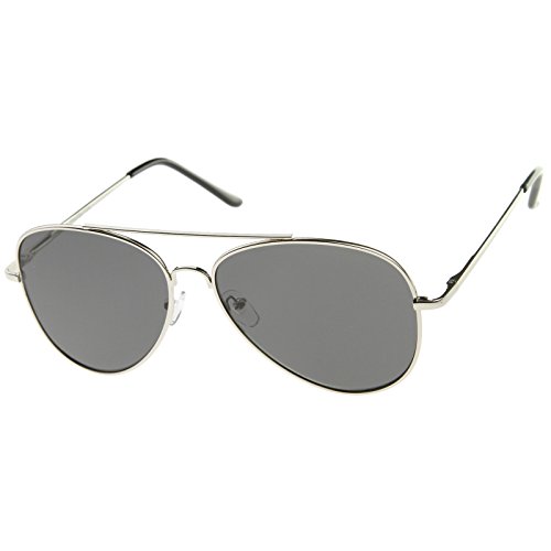 zeroUV Large Classic Full Metal Teardrop Flat Lens Aviator Sunglasses 60mm2