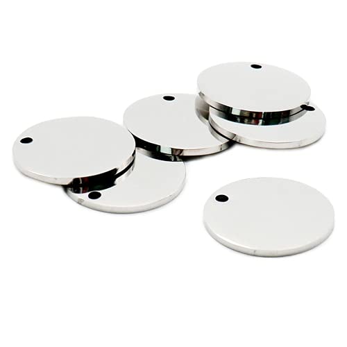 Placas Para Perros Al Por Mayor 20pcs Redondo Perro IDENTIFICACIÓN Etiquetas Nombre De Metal TagsMirror Polaco Tag Acero Inoxidable Decoración Para Cachorros Cat Anti-Perd Placa Chapa Perro Grabada