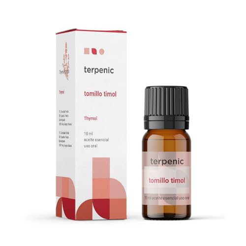 TERPENIC – Aceite Esencial de Tomillo Timol (Thymus zygis) – 10 ml – Uso Oral – Aroma alimentario de tomillo intenso, herbal y especiado