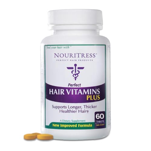 NouriTress Perfect Hair Vitamins Plus - 60 tabs | Hair Growth Supplements | DHT Blocker Proprietary Formula | Professional Salon Strength | 1 Month Supply | Dermatologist Recommended