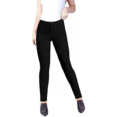 femiss Girls Black Skinny School Trousers Women Navy Office Ladies Slim fit Work Trousers(10, Black) Cover