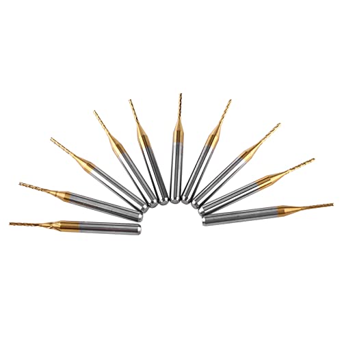 Image of Srliya 9 * 6 * 1 4 - Flute end Mill Set 0.5 mm 0.5mm end Mill 10pcs Coat Tungsten Carbide End Mill Engraving Bits Milling Cutter 3.175mmx1mm