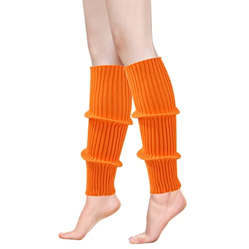 Image of ONUPGO Leg Warmers for Women 80s Party Accessories 80s Neon Knit Ribbed Leg Warmers Girls Junior Winter Leg Warmers Socks