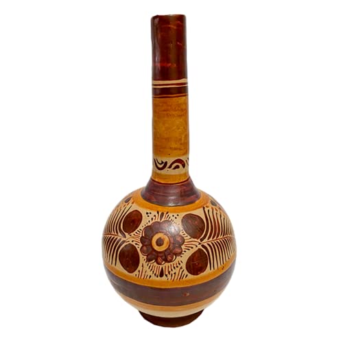 Handcrafted Cinnamon Glazed Ceramic Long-Necked Jug for Home Decor - Image 2