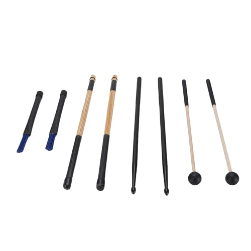 Baquetas de arce, juego de cepillos de alambre con mango de goma, para accesorios de instrumentos de percusión miniatura 1
