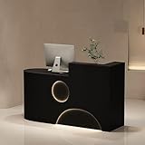 Verstellbarer Empfangstisch für den Einzelhandel mit abschließbaren Schubladen, Empfangstisch für Supermärkte und Hotels, Schwarz, R 180 x 50 x 100 cm, perfekt für Geschäfte und Lobby-Nutzung