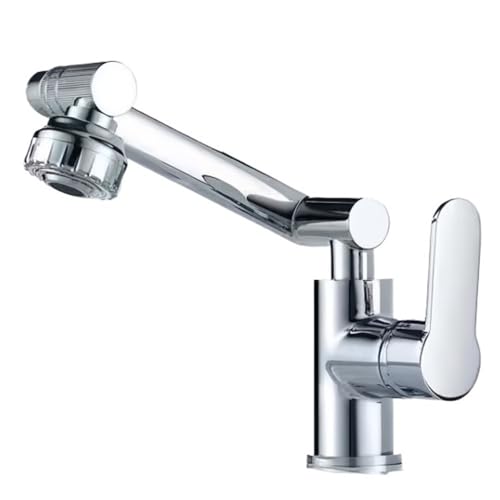 1080°Rotatable Bathroom Mechanical Bathroom Wash Basin Faucet Universal Arm Kitchen Hot And Cold Water Tap Only Splashproof(2)