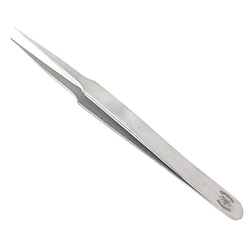 Scientific Labwares High Precision Stainless Steel Tweezers/Forceps with Straight Tapered Fine Point (4.75 in.)