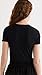 Leset Women's Pointelle Short Sleeve Tee, Black, L