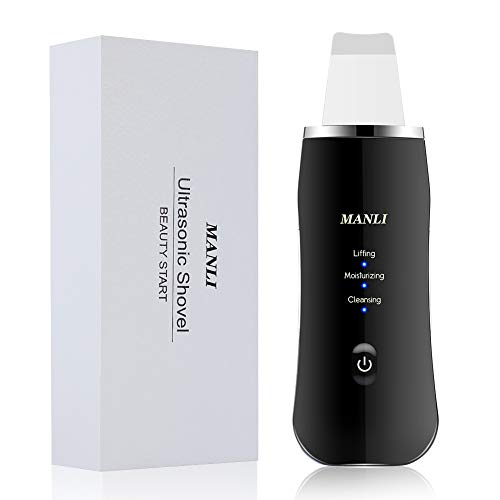 MANLI Skin Scrubber, Facial Scrubber Blackhead Remover Facial Lifting Tool, Facial Pores Cleaner and Skin Exfoliator for Skin Deep Cleaning, Comedone Extractor Cordless Face Pore Scrubber