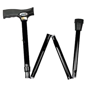 ProBasics Black Folding Cane For Men and Women, Adjustable Foldable Walking Cane with Comfortable Handle – Lightweight, Durable and Portable Walking Aid for Elderly, Disabled, and Mobility Impaired
