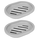 El paquete incluye: el juego incluye 2 jaboneras de plástico gris. Los tamaños de la jabonera se adaptan a la mayoría de los jabones del mercado, jabón de ducha o jabón hecho a mano. Ideal para cocina o baño.