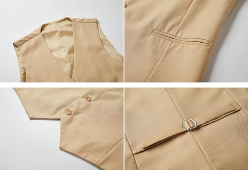 EMERAIDVLN Mens 3 Piece Suits Slim Fit Wedding Prom Party Business Elegant Suits One Button Blazer Vest and Pants Tuxedo Set4