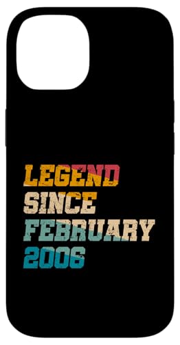 Carcasa para iPhone 14 19 años leyenda desde febrero de 2006 divertido cumpleaños número 19