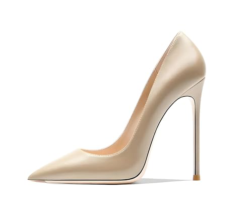 Image of Women's Pointed Toe Shallow Stiletto Heels 4.7 Inch Pumps Wedding Party Banquet Shoes