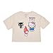 Hello Kitty & Friends Chococat My Melody & Hello Kitty Women's Sand V-Neck Short Sleeve Cropped Tee - Large
