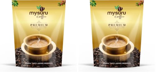 Image of MYSURU COFFEE Premium Filter Coffee Powder 200g | Aromatic Taste [80% Coffee - 20% Chicory] | Traditional South Indian Blend (Pack of 2)