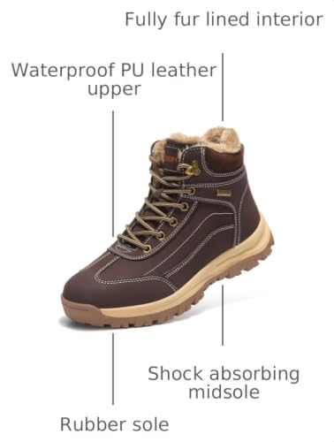 Image of TSIODFO Men Boots Winter Waterproof Outdoor Hiking Shoes Leather