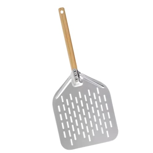 Tsophreniq Cáscaras de Pizza de diseño eficiente, Acero Inoxidable 430 con Pala con de Madera Antideslizante para un manejo Seguro de Las cáscaras