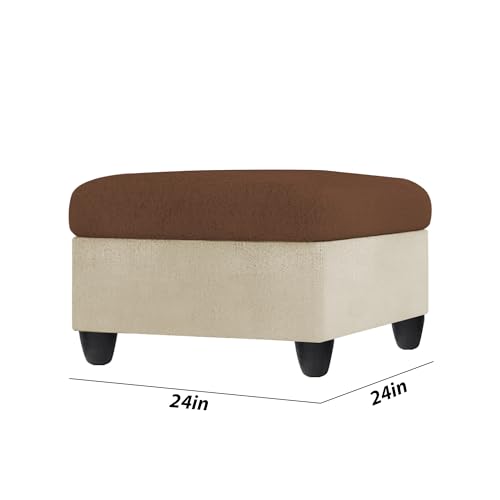 Image of BRAXTON Brody 3 Seater Sofa with Ottoman Set for Living Room (Cream Brown Fabric) Premium Fabric Sofa