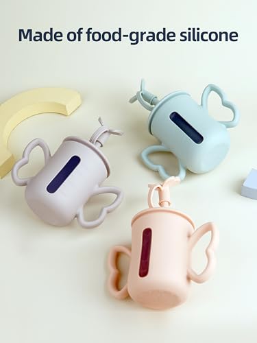 Dommy Silicone Baby Sippy Cup With Spill Proof Straw&Lid | Baby Sippy Cup For 6-12Months | Transition Bottles For 1Year Old Toddler For Milk/Juice/Puree thumb #4