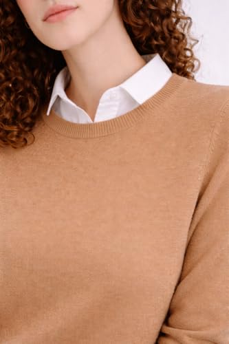 Image of State Cashmere Women's Essential Crewneck Sweater 100% Pure Cashmere Classic Long Sleeve Pullover
