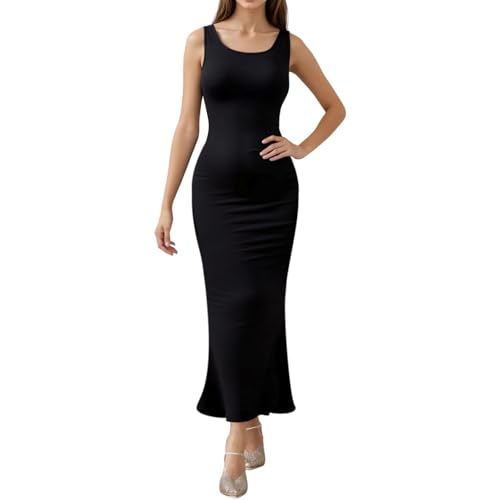Robe nue à jupe longue pure au design minimaliste haut de gamme