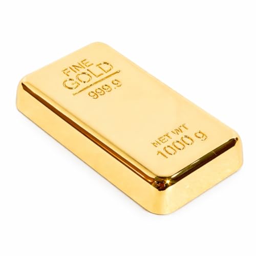 Image of Giftana Metal Gold Bar Paperweight for Office Table | Stylish Gifting Item for Women | Birthday & Anniversary Gift | Jewelry Shop Decor | Pirates & Money Heist-Themed Decoration 80 X 40 mm
