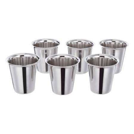 Image of Royals |Pack of 3 |Stainless Steel Indian Traditional Tea /Coffee Glasses | Steel Glass for Kids |Steel Glass|Tea Glass|Coffee Glass| (3)