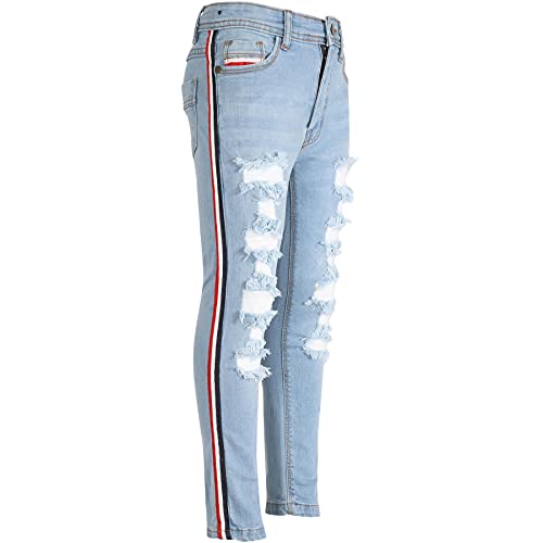 Girls Stretch Comfortable Jeans Lightweight Denim Ripped Skinny Jeans Fashion Fit Trousers for Age 3-14 Years2