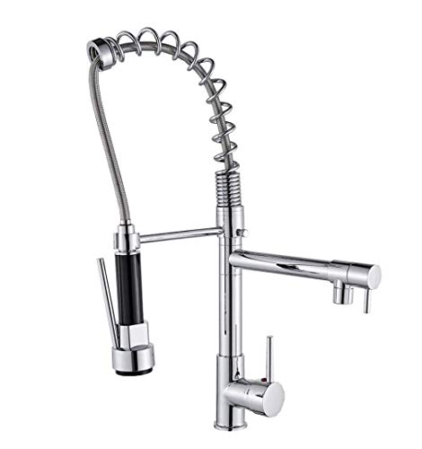 Puri Pro Professional Water Saving Kitchen Stainless Steel Pull Out Tap Faucet, Kitchen Sink Hot And Cold Water Faucet, Two-Way Sprayer, Single Handle Faucet, 360 Degree Rotating (Model 3)