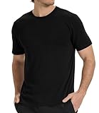BAMBOO COOL Men's Crewneck T-Shirts Short Sleeve Heavy Weight Tees Moisture Wicking Undershirts Casual Basic T Shirt