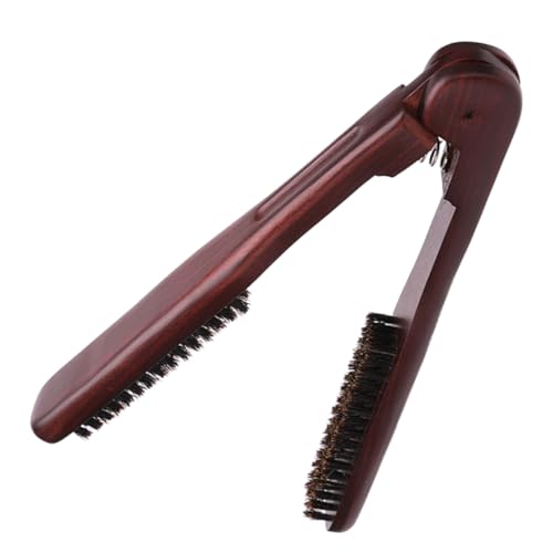 Cepillo de Peinar y Alisar el Pelo Doble con Cerdas para Mujer, Herramienta de Estilo Portátil y Ligera para Cabello Suave y Natural miniatura 1