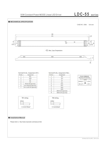 Pilote LED linéaire Dali LDC-55DA alimentation commutation gradation 55W