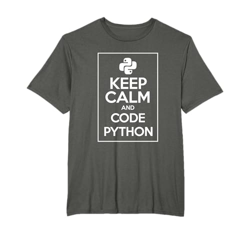 Maglietta divertente da geek Keep Calm And Code Python Maglietta