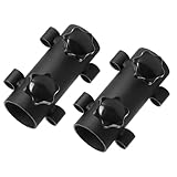 VICASKY Soportes de Acero Ajustables para Postes de Toldo, 2 Unidades, Tubo Fijo Antiviento de Gran Diámetro para Tienda de Campaña y Sombrilla, Accesorios Camping Resistentes y Estables