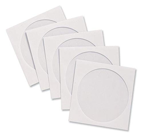 Compucessory Lot de 100 pochettes-enveloppes en papier pour CD avec fenêtre transparente, 126 x 126 mm, Blanc CCS26500