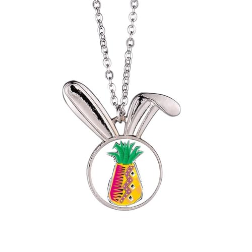 Collier lapin motif fruits de pin mexicon anti-allergique pour peau sensible