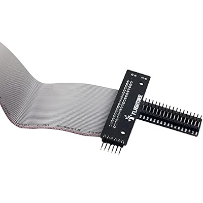 whiteeeen GPIO Breakout Expansion Board T-Type GPIO Adapter + 40 Pin Flat Ribbon Cable (8) Compatible with Raspberry Pi 5/4/3/2/1/Zero