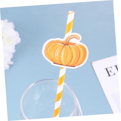 40 pitillos de papel naranja para fiesta de Halloween miniatura 3