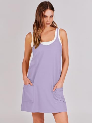 ANRABESS Women Athletic Dress Summer Tennis Workout Active Sports Mini Romper Dress Built in Shorts Travel Vacation Clothes2