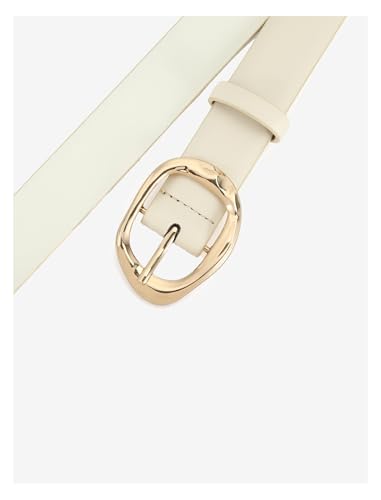 Womens Belts with Gold/Silver Buckle for Jeans PantsTrendy Ladies Casual Waist Belt3