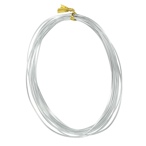 Image of uxcell 1 Rolls 24 Gauge Flat Aluminum Wire, 16.40 ft Soft Craft Wire for Flower Bonsai Crafts Carving DIY Bezel Sculpting Gem Metal Wrap, Silver Tone