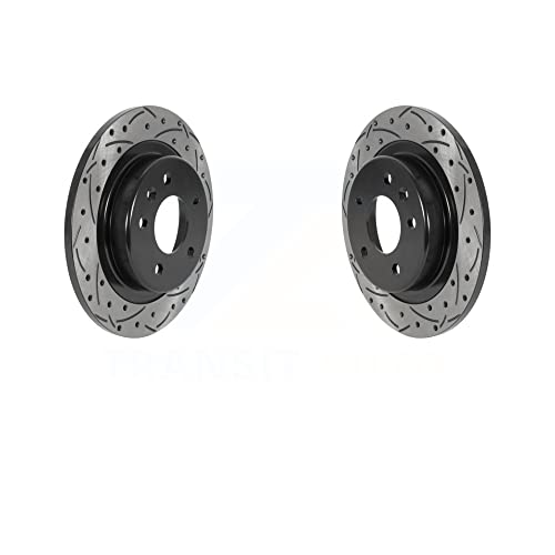 Rear Coated Drilled Slotted Disc Brake Rotors Pair For Chevrolet Equinox Malibu GMC Terrain Buick Envision LaCrosse Regal Sportback TourX KD-100518