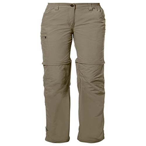 VAUDE Damen Hose Women's Farley Zip-Off Pants IV, abzippbare Wanderhose, Muddy, 48, 038734740480